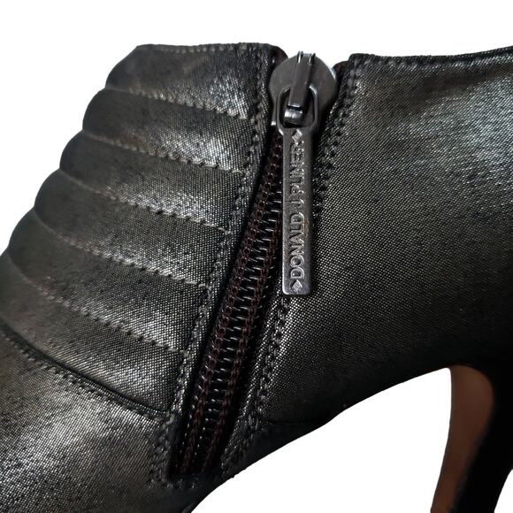Donald J Pliner Women's Monica Taupe Pewter Metallic High Heel Booties Sz 6.5M - Picture 6 of 15